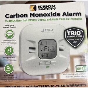 Knox Safety Carbon Monoxide Alarm plugin Detector, Voice Alert & LCD Display